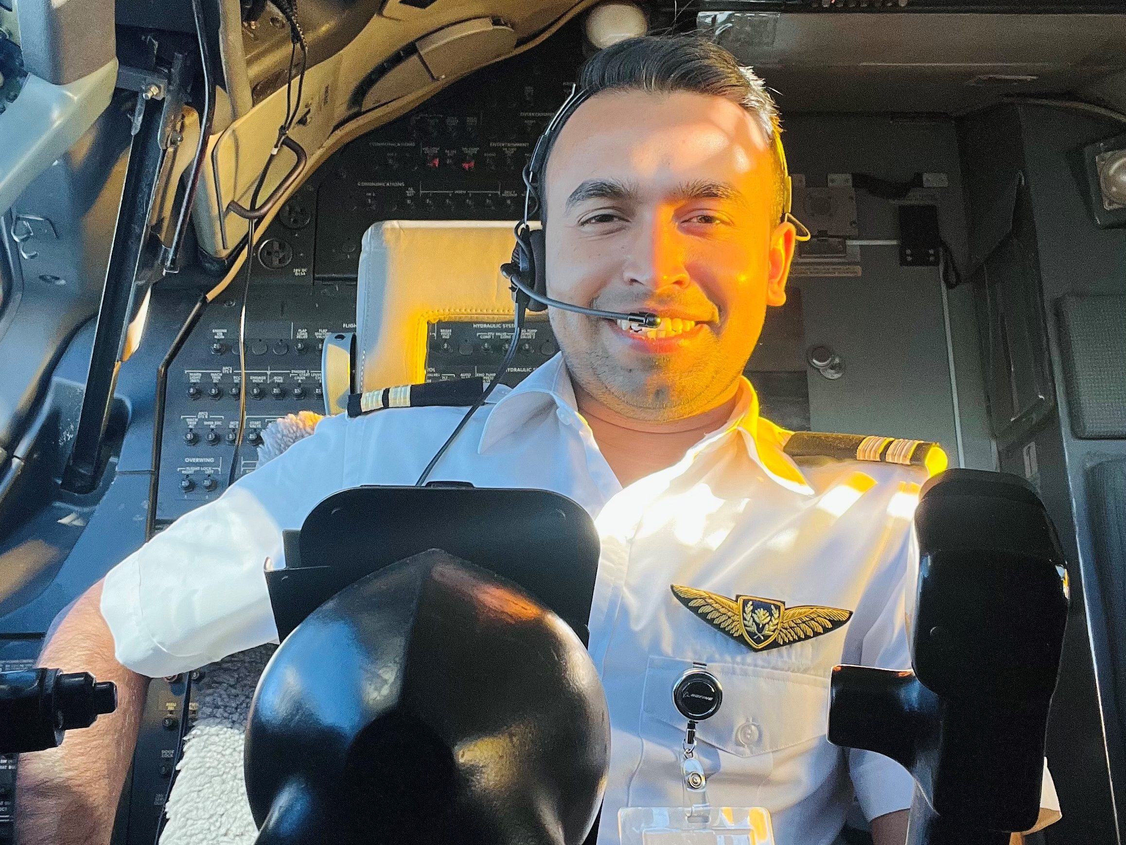 captain in the cockpit
