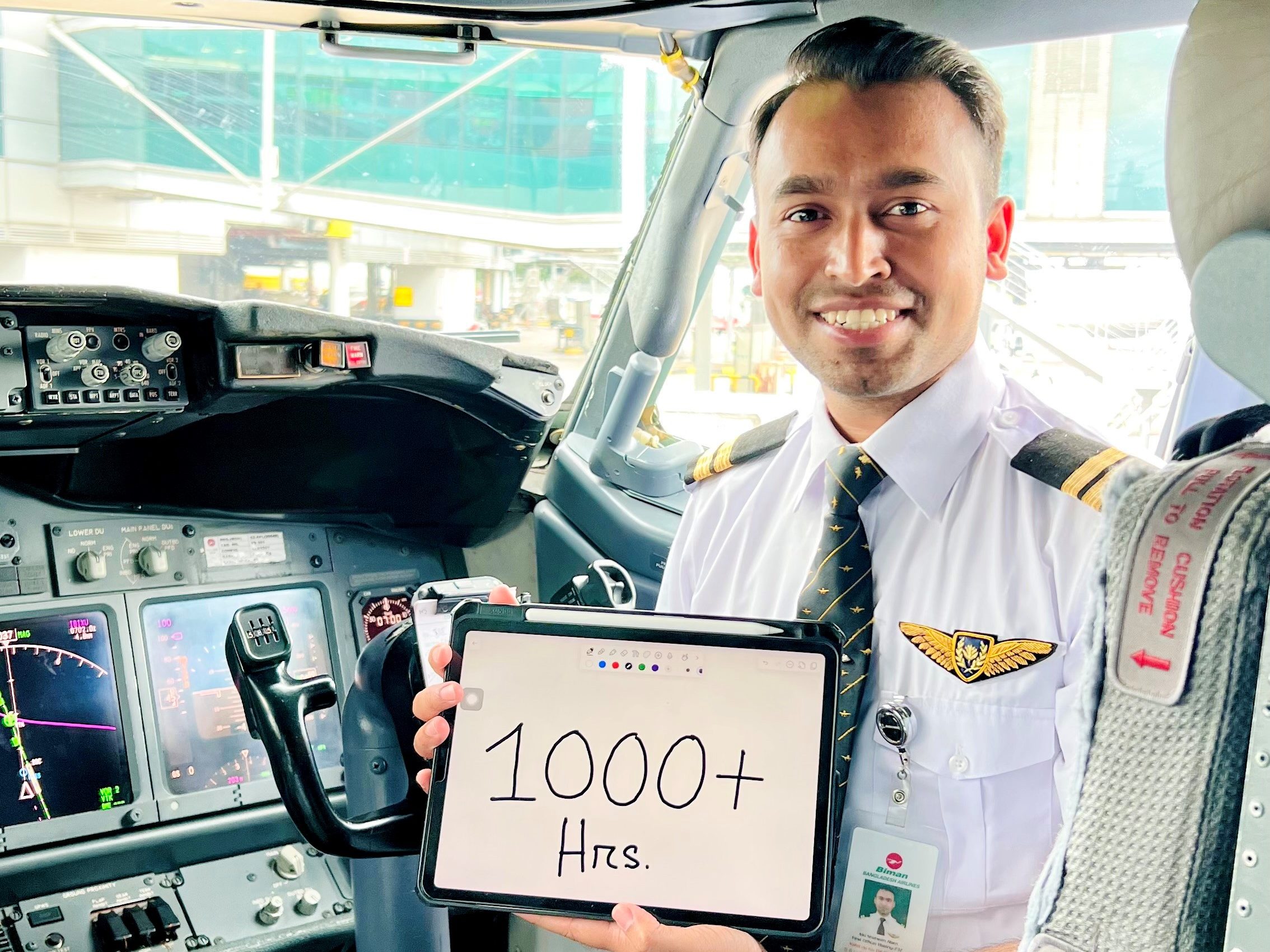 pilot celebrating 1000 hrs in the air